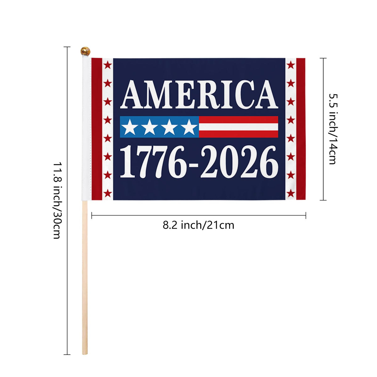 Generic American patriotic flags in a 5x8-inch size, perfect for celebrations.