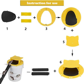 Generic Auto-Reset Lid in action on a bucket for continuous catch.