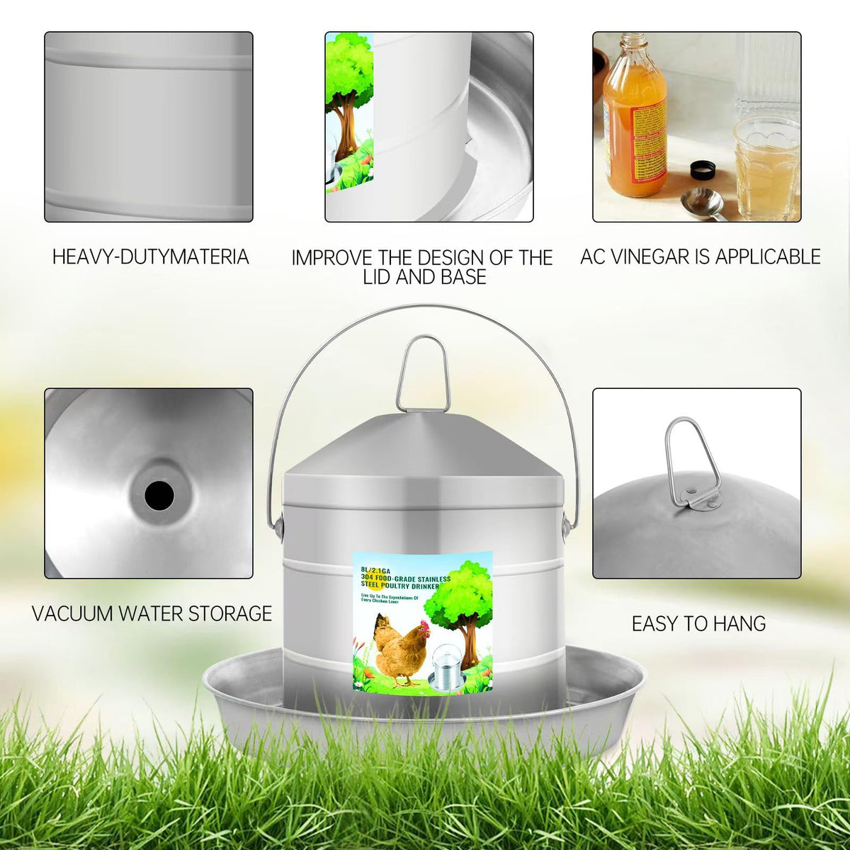 Generic automatic water supply using gravity and vacuum for continuous hydration.