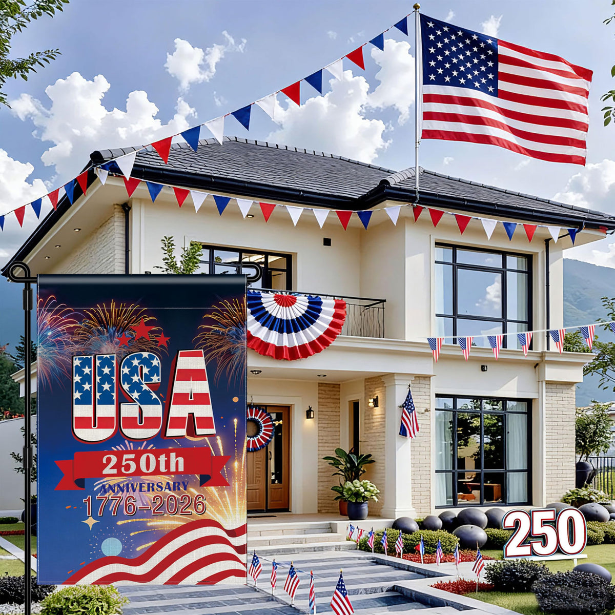 Generic Balcony Flag, terrace-ready patriotic display
