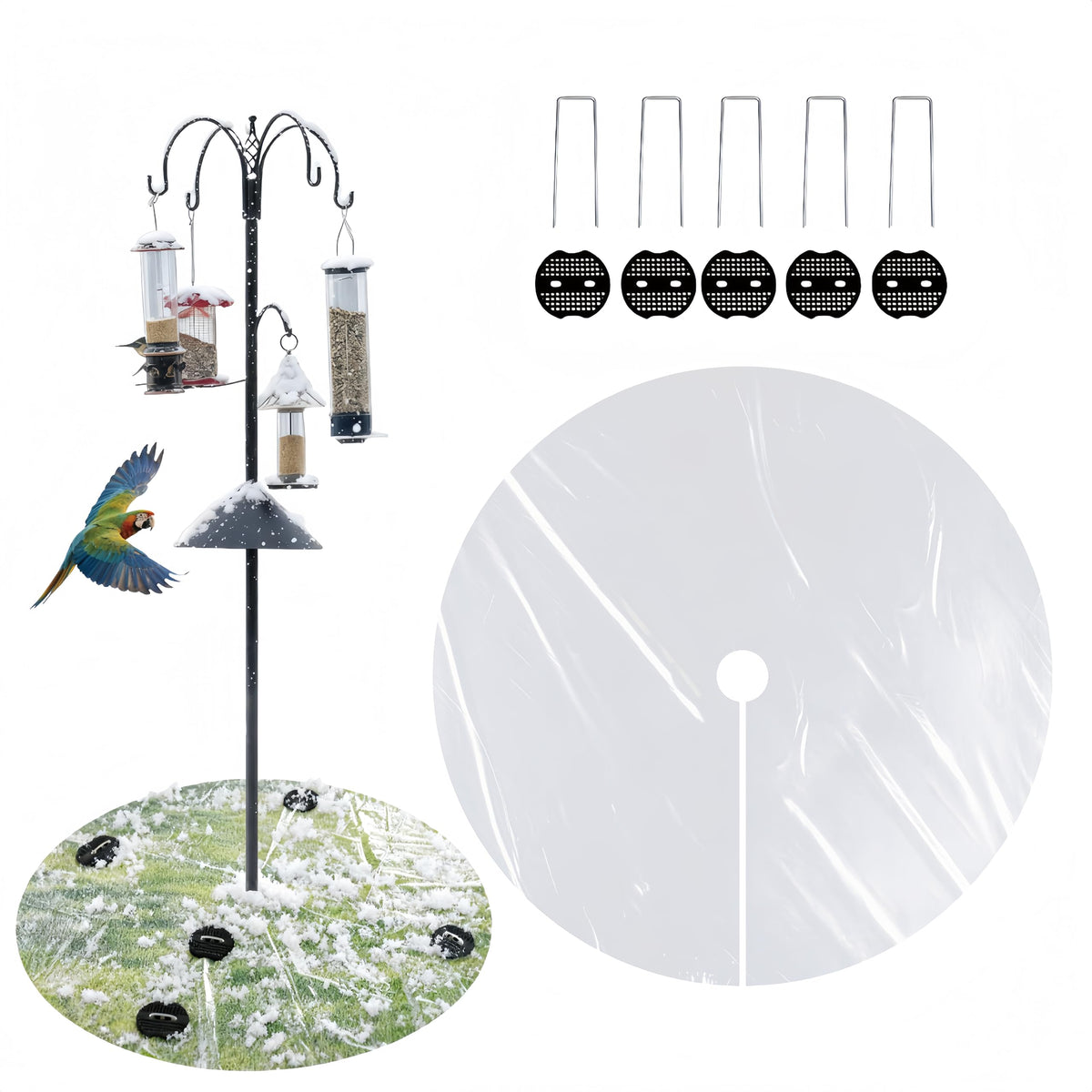 Generic Bird Seed Catcher Mat round beneath feeder to protect the lawn from spills