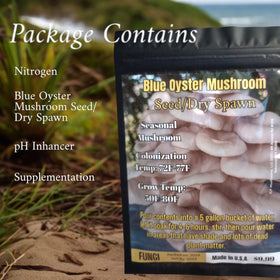 Generic Blue Oyster seed/dry spawn patch setup demonstrates easy garden cultivation and expansion.