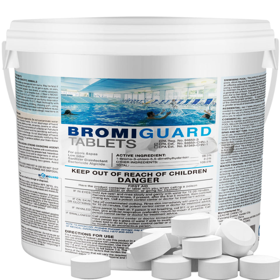 Generic Bromine Tabs 10 lb bottle for spa sanitation benefits.