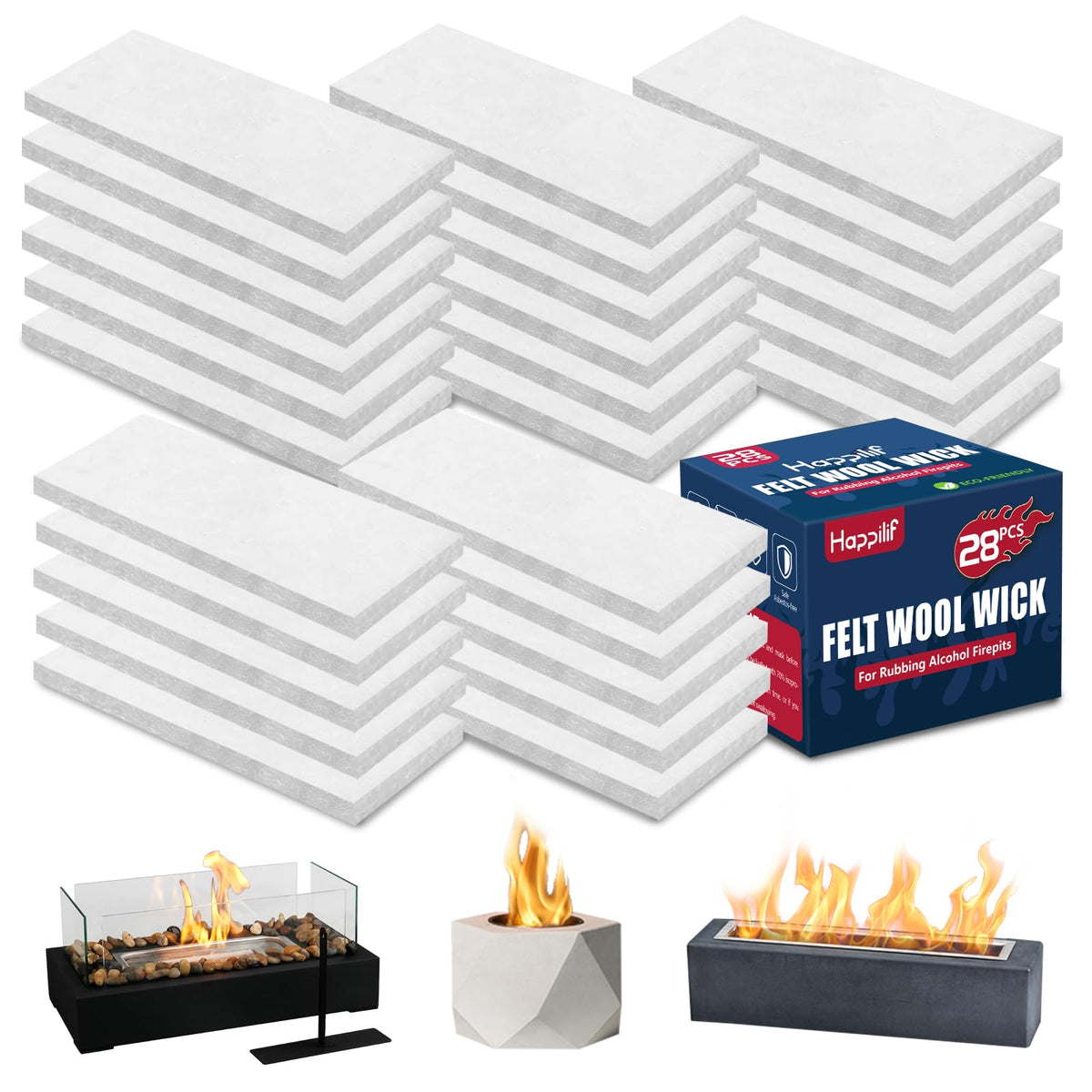 Generic ceramic wool wick for tabletop fire pits, delivering a clean indoor burn