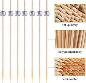Generic charcuterie skewers with gold pearls for elegant appetizers