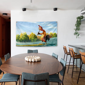Generic Chicken Flag ready to hang in living rooms or bedrooms