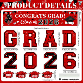 Generic Class of 2026 Congrats Grad banner on durable outdoor polyester