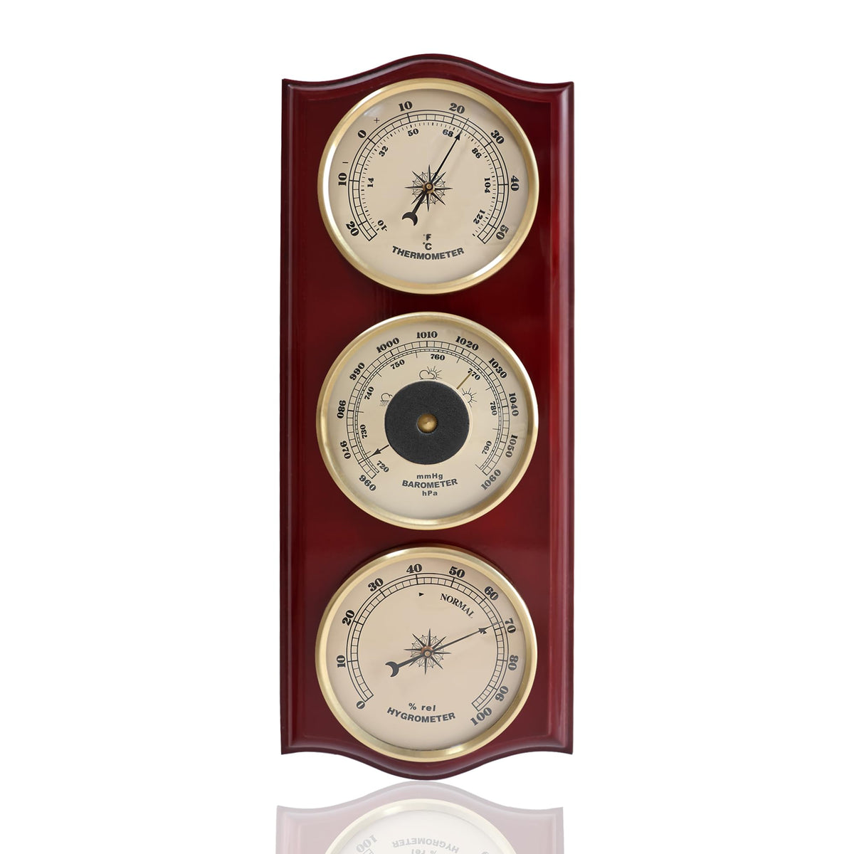 Generic Classic Analog Weather Station hygrometer showing humidity with ±5% accuracy for comfort control.