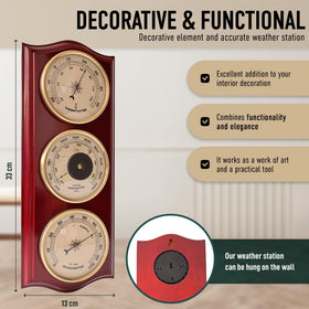 Generic Classic Analog Weather Station wood frame adds vintage charm to living spaces.