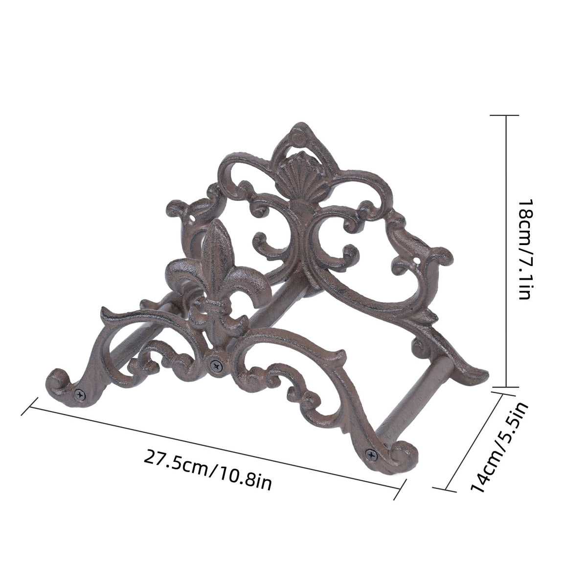 Generic brown cast iron finish on hose holder complements exteriors.