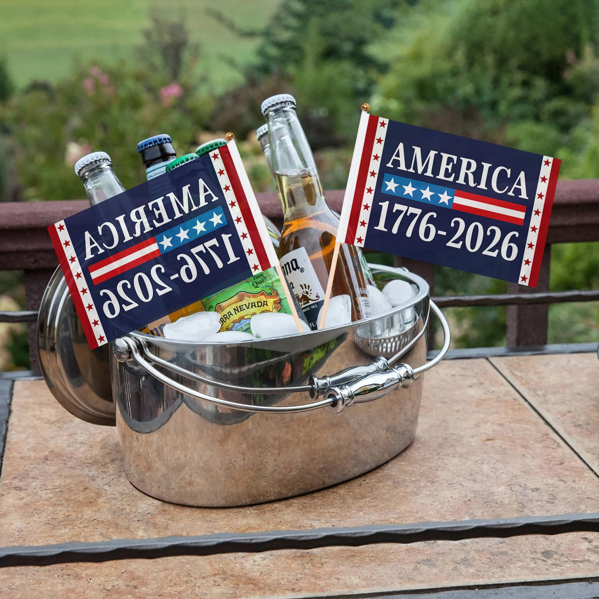 Generic flags featuring classic spear top design for safe family parades.