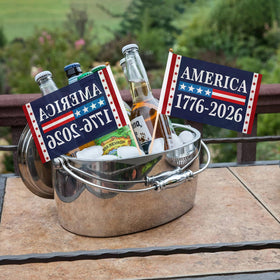 Generic flags featuring classic spear top design for safe family parades.