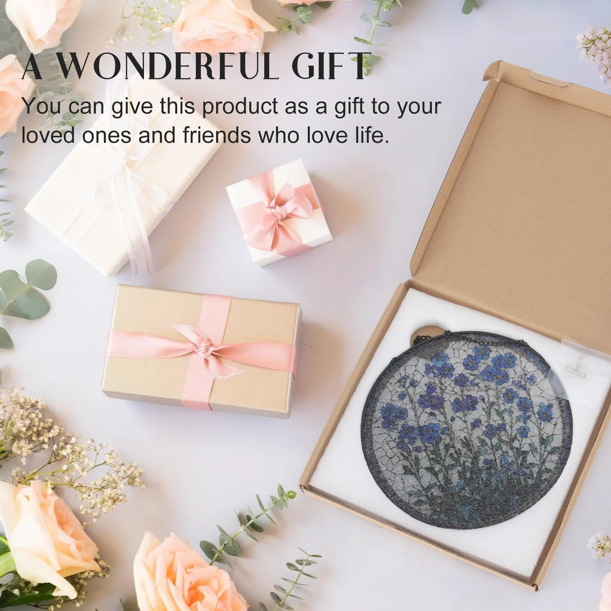 Generic Colorful Wildflowers Suncatcher makes a thoughtful gift for home decor lovers.