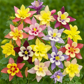 Generic Columbine seeds hummingbird-visit illustrating pollinator-friendly blooms.