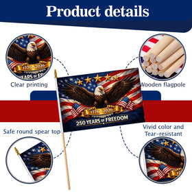 Generic commemorative 250-years USA flag mini for milestone celebrations.