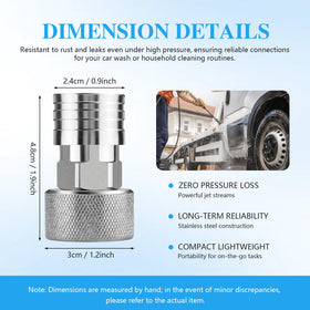 Generic complete package with connector and five nozzles for easy use.