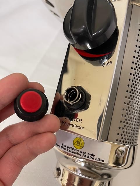 Generic control knob and valve for precise burner adjustments on tall heaters.