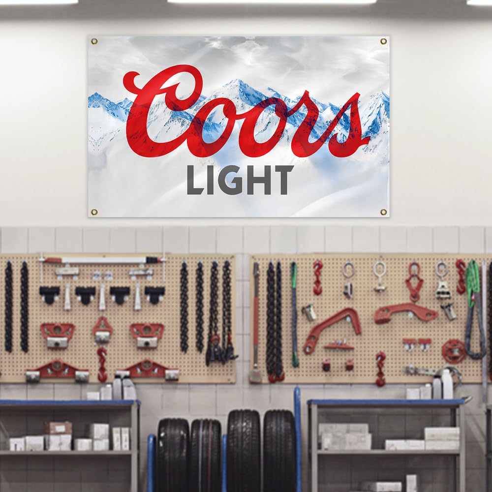 Generic Cool Beer Flag man cave bar banner adds casual flair to space.