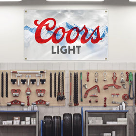 Generic Cool Beer Flag man cave bar banner adds casual flair to space.