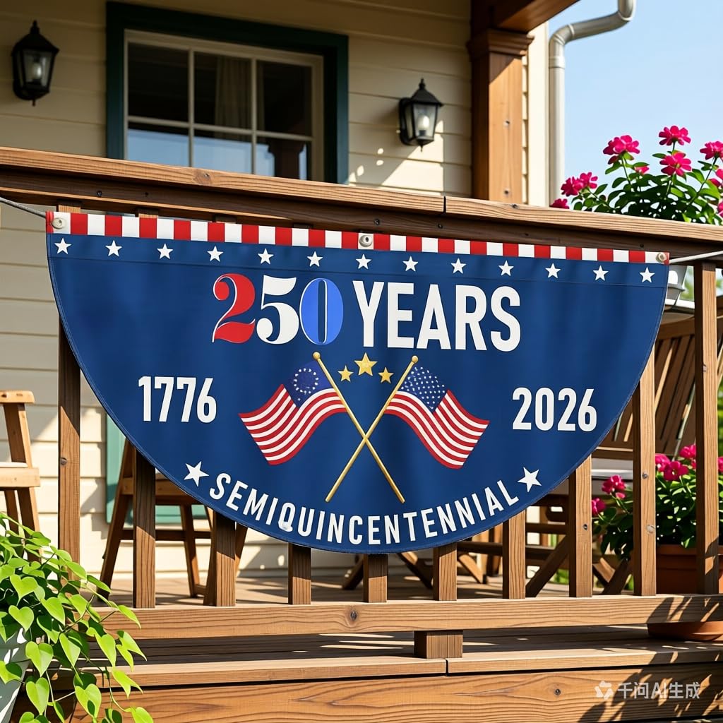 Generic cross-flag motifs banner ideal for Fourth of July or Memorial Day