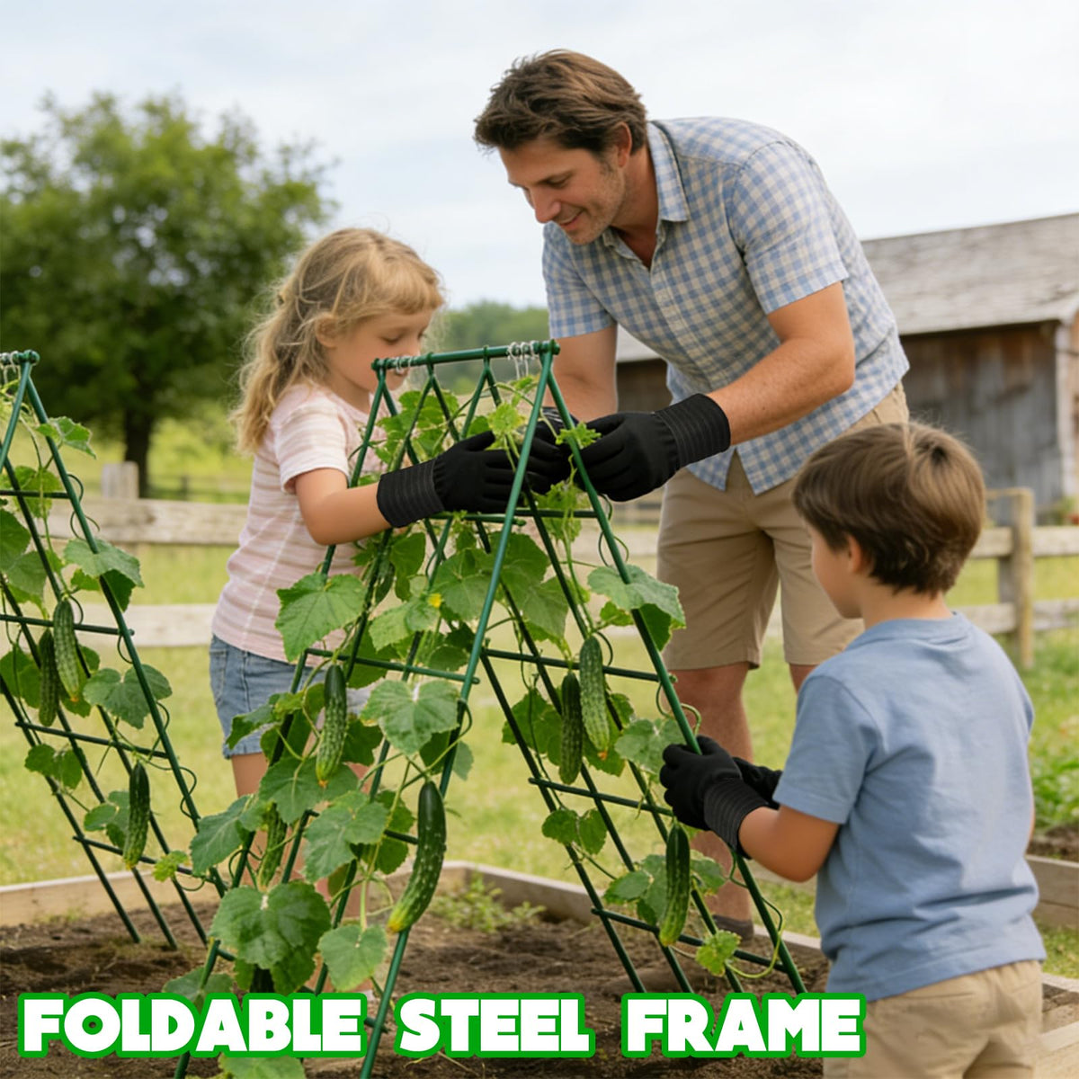 Generic Cucumber Trellis two-pack includes hardware for quick setup.