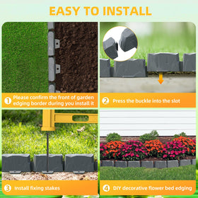 Generic dark-grey border adds durable, fade-resistant detail to pathways and lawn edges.