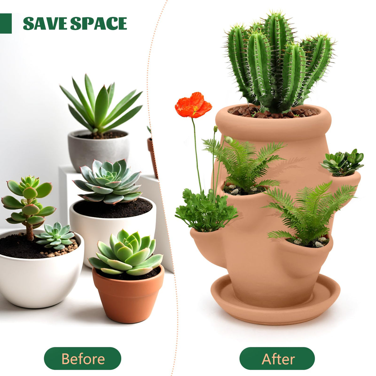 Generic decorative planter suitable for indoors or outdoors enhancing garden views with vertical texture
