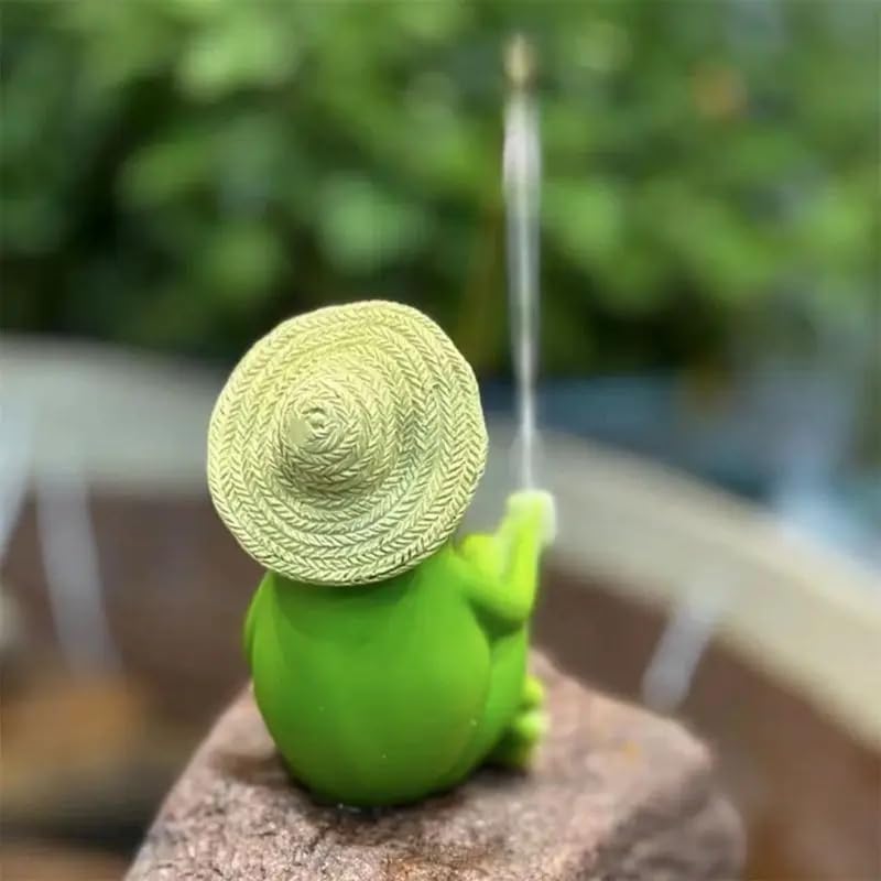 Generic detailed resin frog with vibrant colors enhances garden ambience.