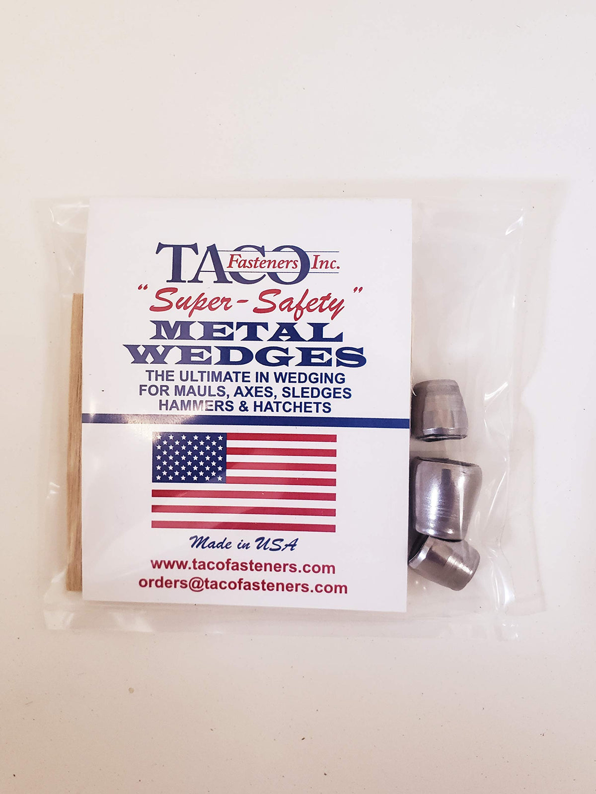 Generic Diaotec Axe Wedge Kit conical design promotes uniform wood expansion.