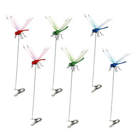 Generic dragonfly clip 6-pack adds vivid outdoor garden decor.