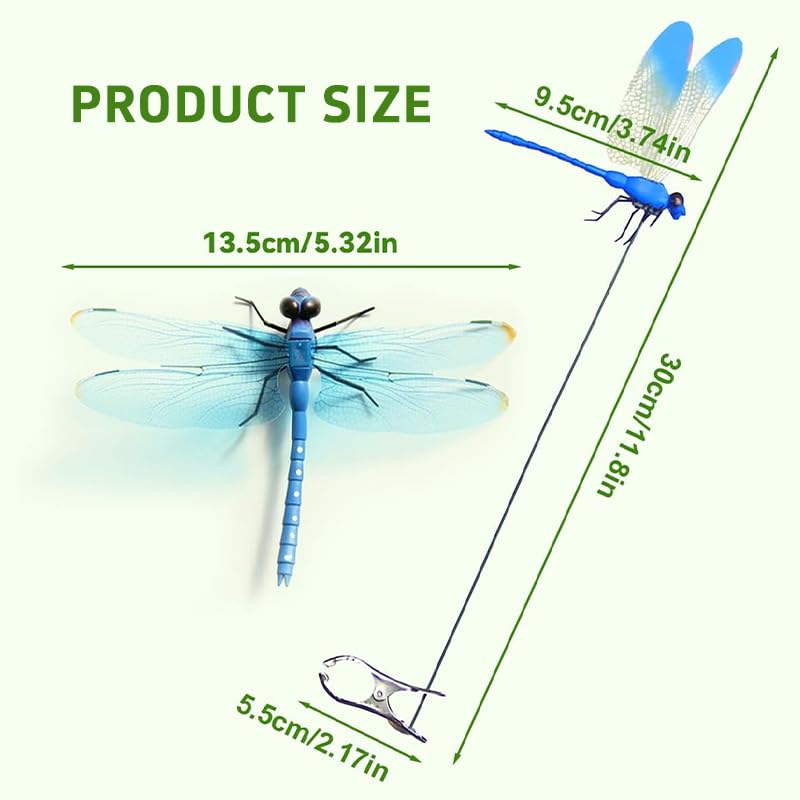 Generic dragonfly clip dimensions 30 cm demonstrate clear size.