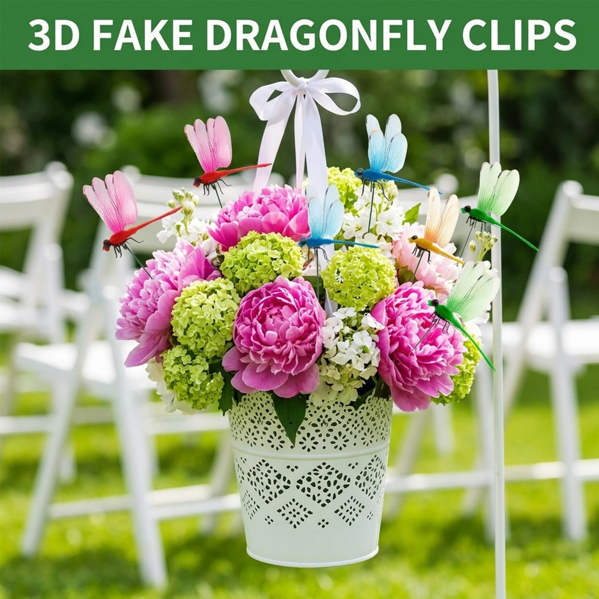 Generic Dragonfly Clip dog collar embellishment adds cute, practical charm.