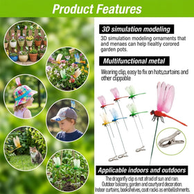 Generic Dragonfly Clip garden-stake display adds charming movement to outdoor decor.