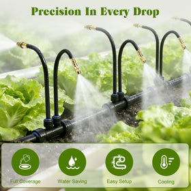 Generic drip irrigation system features 360-degree nozzles for precise watering