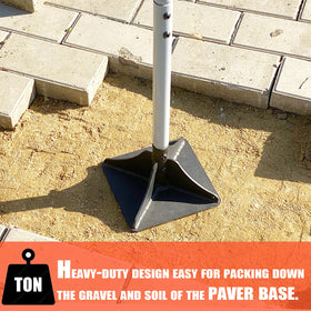 Generic steel tamper handles posts, fences, and gravel compaction with control.
