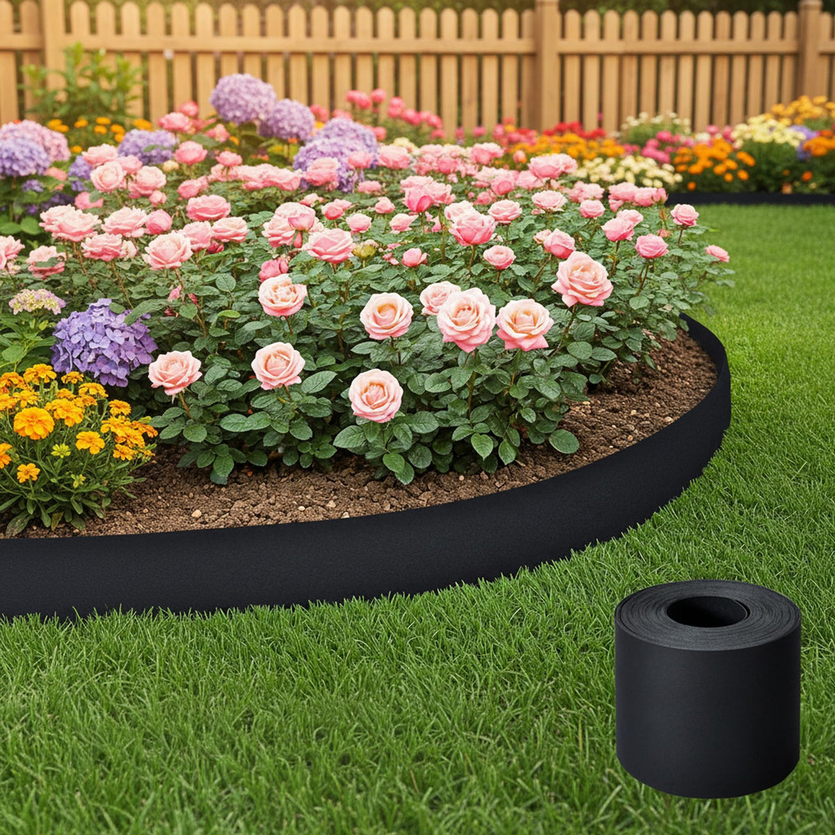 Generic plastic edging showing easy DIY installation along a border.