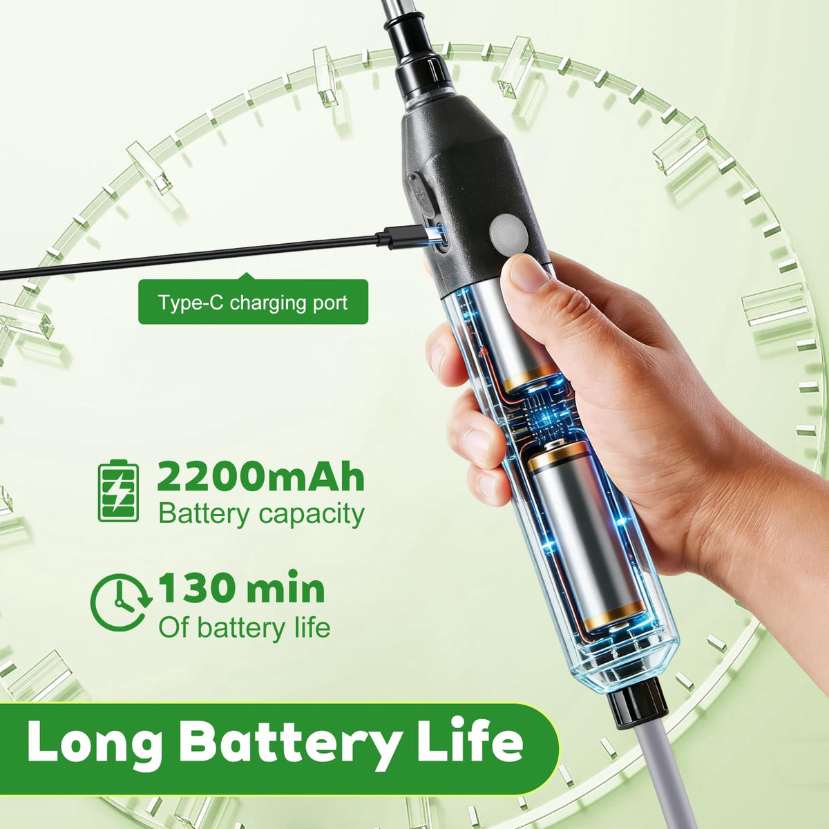 Generic electric high-reach waterer wand stainless steel telescopic design for durability