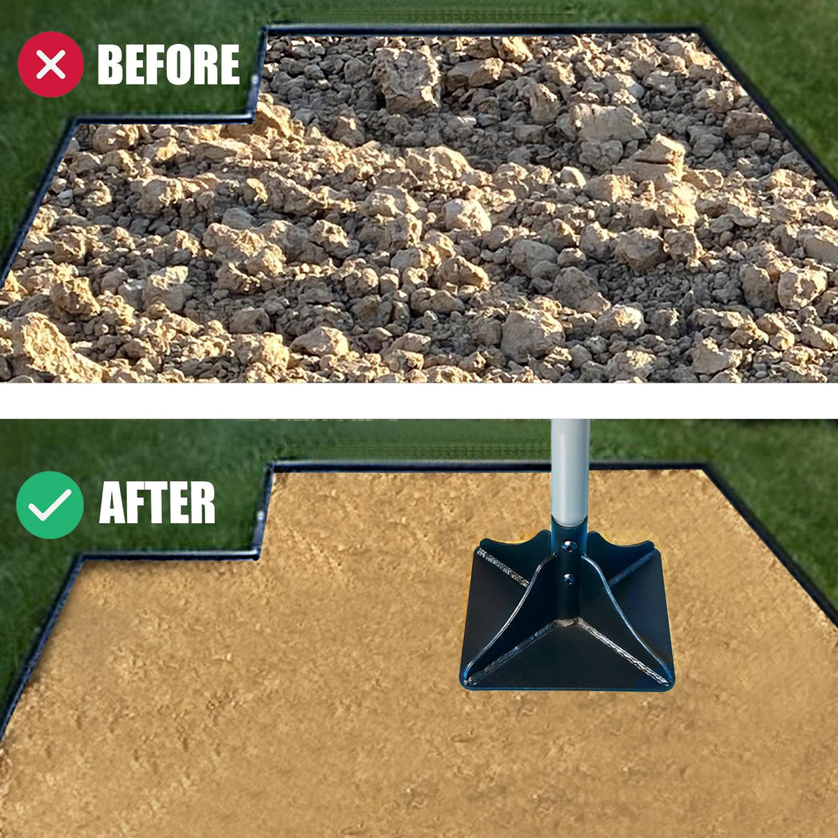 Generic tamper with cushion grip reduces fatigue during tamping.