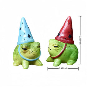 Generic fairy garden frog collection, coordinates with other garden accents.