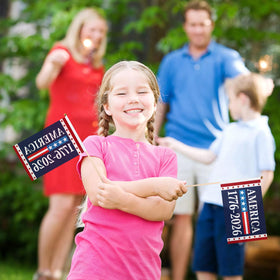 Generic 12-pack flags suitable for parties, yards, and group activities.