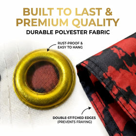 Brass grommets on the flag for secure hanging
