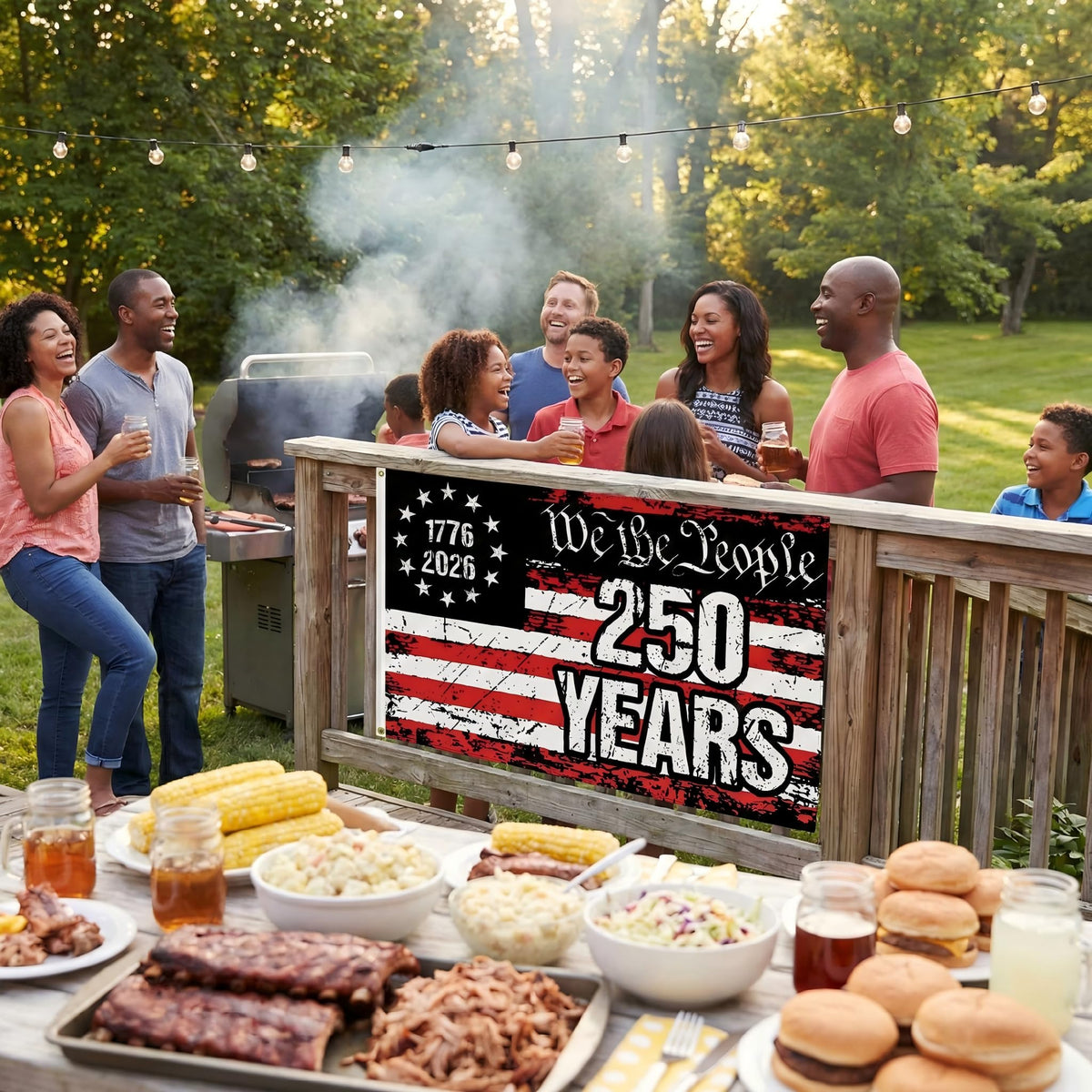 Flag mounted on a pole in an outdoor setting