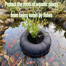 Generic floating plant pots protect roots and reduce soil leakage in ponds