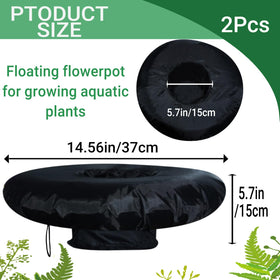 Generic floating pond planter baskets in water garden showcase durable design