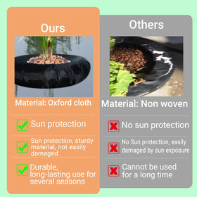 Generic floating water garden plant baskets closeup showing thick ring and soil grip