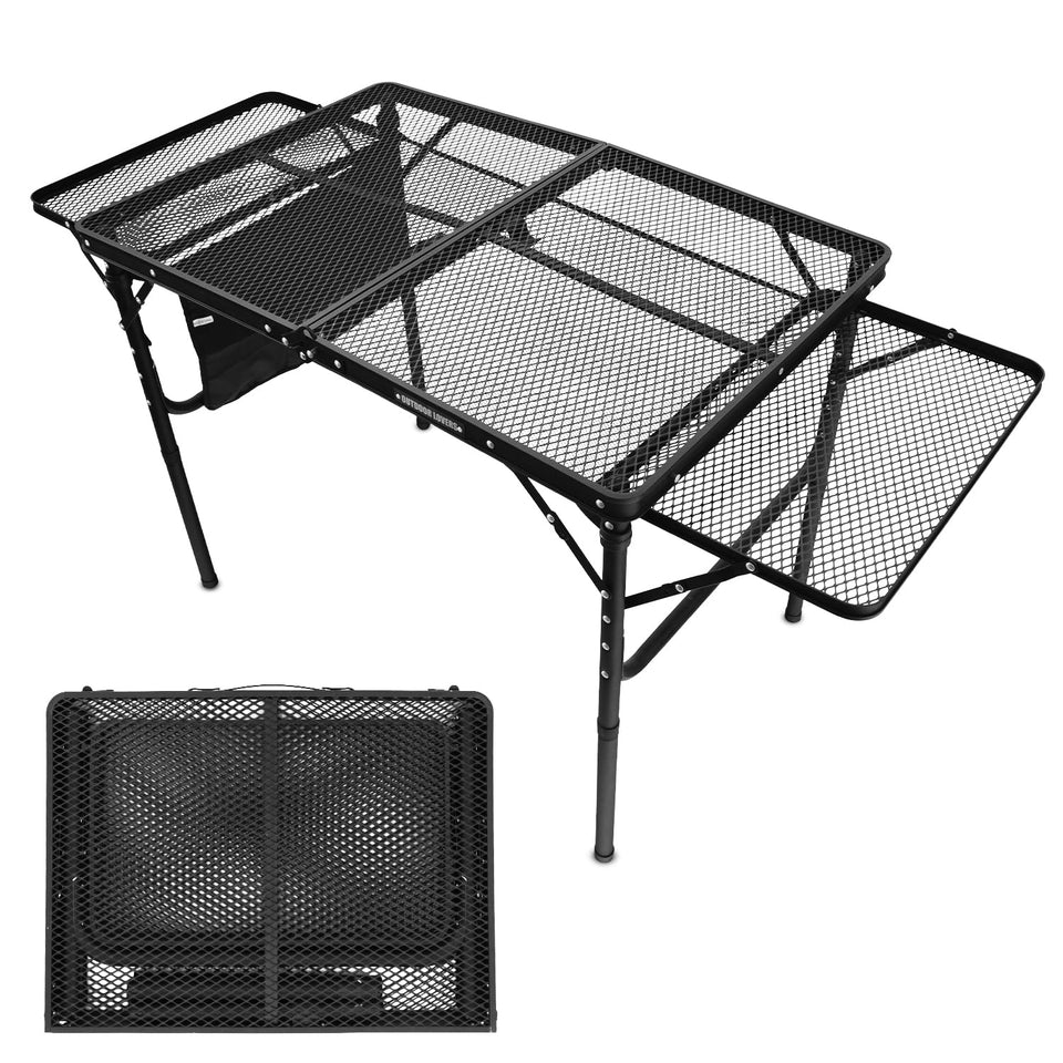 Generic Folding Grill Table with extension boards for extra prep space outdoors.