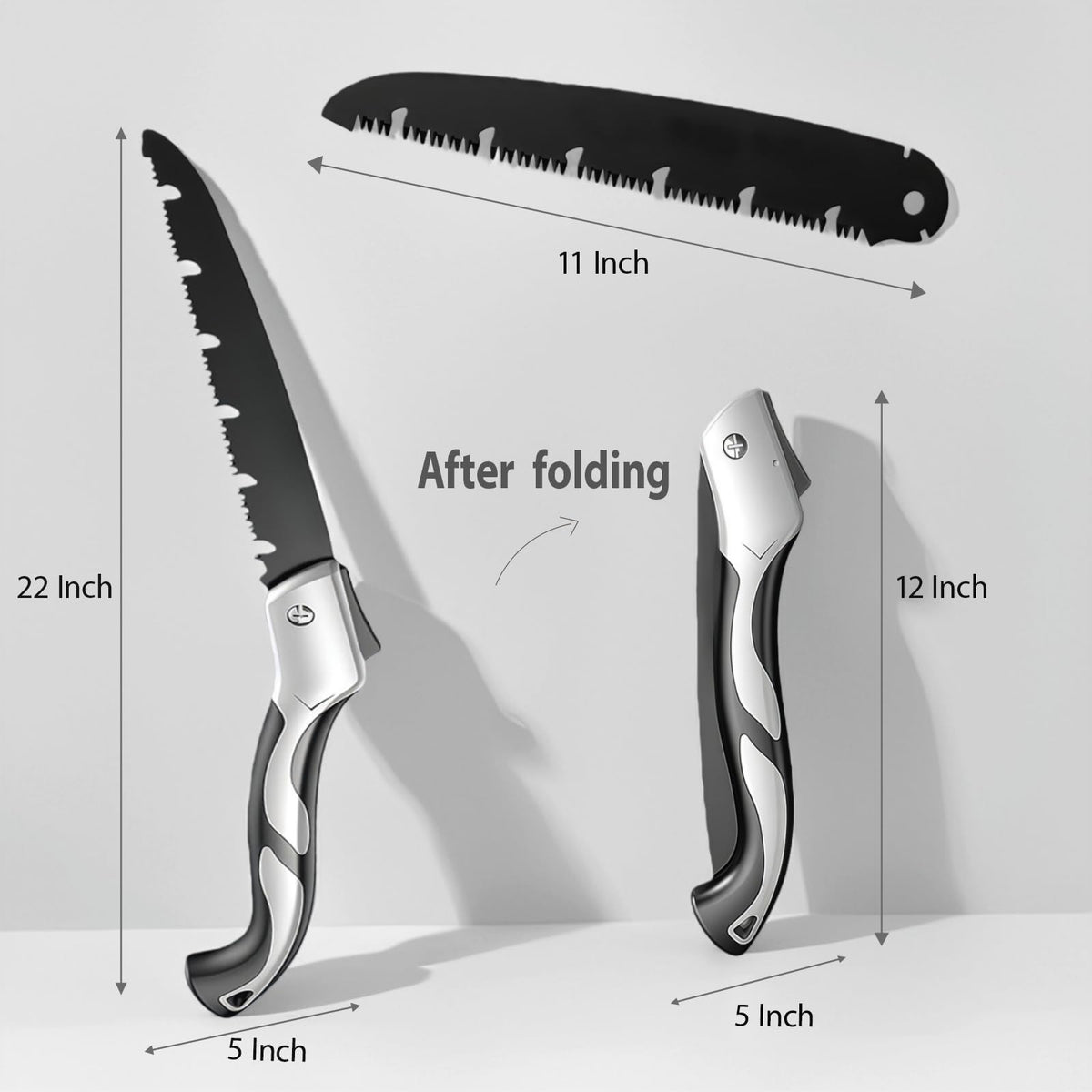 Generic folding saw showing durable, heavy‑duty construction