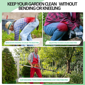 Generic four-pronged steel head uproots entire weed roots effectively