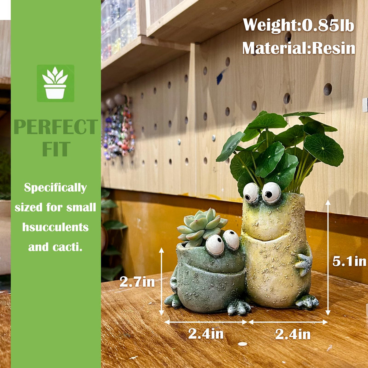 Generic frog planter suited for succulents and tiny plants on shelves.