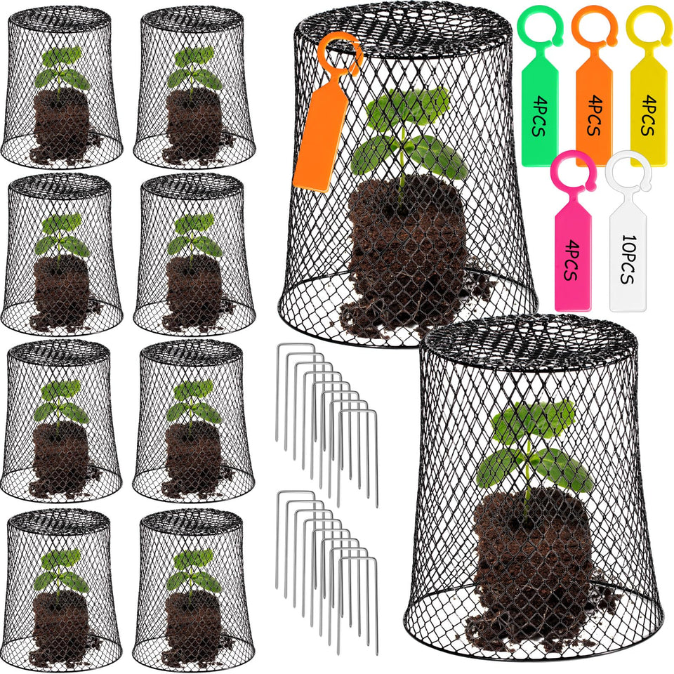 Generic garden chicken-wire cloche 11x11 cover protects seedlings with breathable metal mesh.